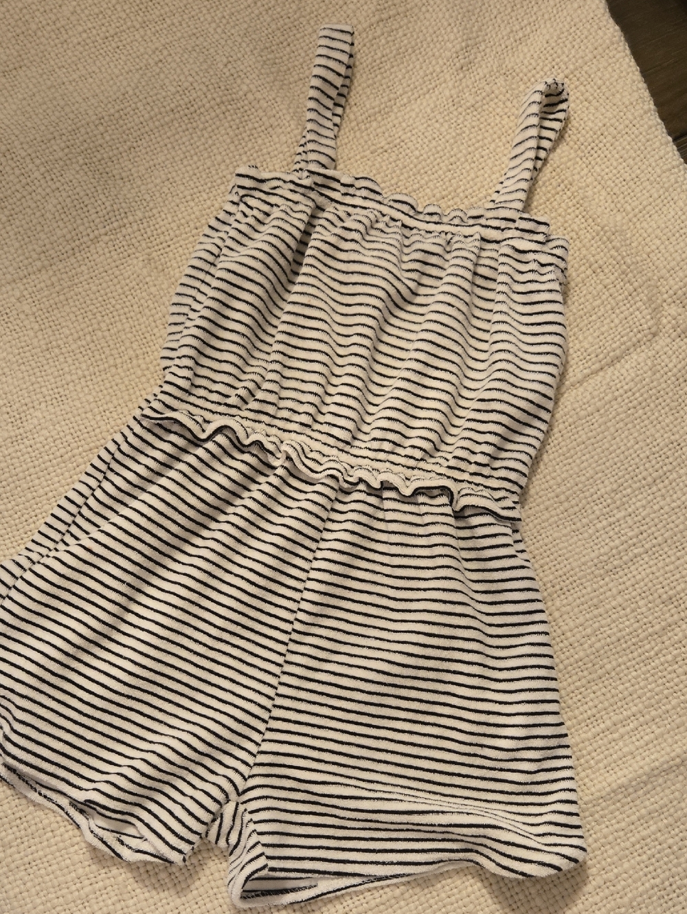 Zara Girl's Striped Black & White One-Piece Romper